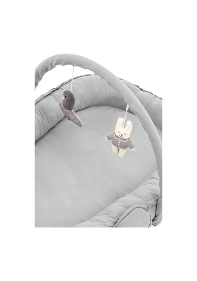 Melek Kanatlı Babynest Bebek Yatağı-gri, İlk Yatağım, Oyuncak Barlı Bebek Yuvası