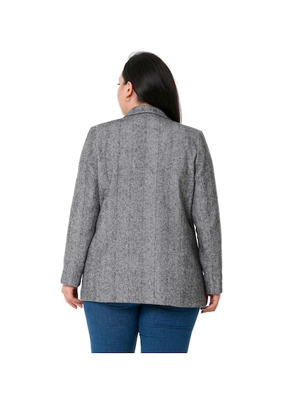 Disentis Büyük Beden Cepli Balıksırtı Blazer Astarlı Ekru Ceket-ekru Ekru