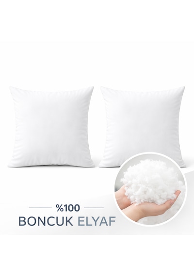 2'li Ultra Dolgun Elyaf Kırlent İçi Yastık , Yıkanabilir 45 x 45