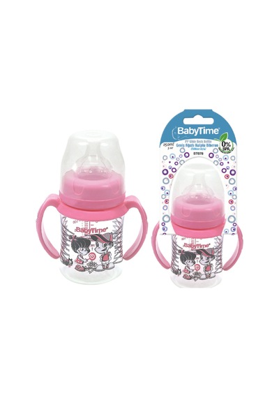 Baby Time Silikon Uçlu Geniş Ağız Kulplu Biberon 150 ml