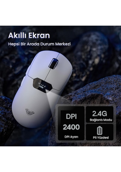 Aula Sc390 Paw3311 Sensör 20000 Dpı 1000hz Kablolu Ve Kablosuz Gaming Oyuncu Mouse Beyaz Sc390