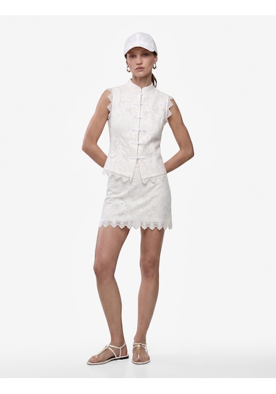 Koton Koton X Melis Ağazat - Kolsuz Floral Dokulu Dik Qipao Yaka Güpür Dantel Bluz Kırık Beyaz 6sak70037ek Ekru Koton Koton X Melis Ağazat - Kolsuz Floral Dokulu Dik Qipao Yaka Güpür Dantel Bluz Kırık Beyaz 6sak70037ek Ekru