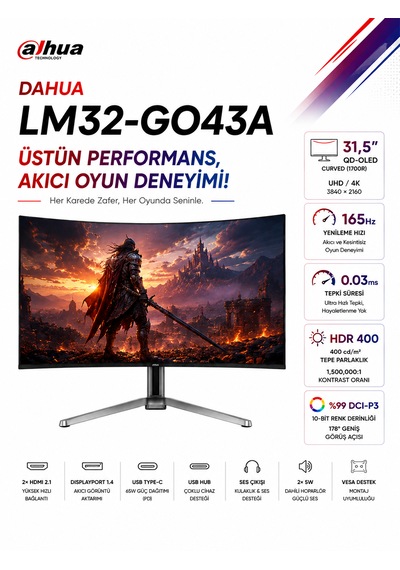 Lm32-go43a 31,5 165hz 0.03ms 4k Qd-oled Hdr400 Qhd Gaming Oyuncu Monitör