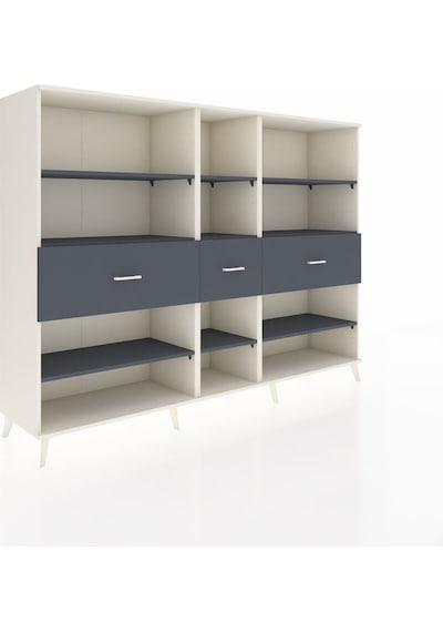 Hyperion Dolap 9 Raflı 3 Çekmeceli 220x44x163 Aytaşı-antrasit Aytaşı-antrasit