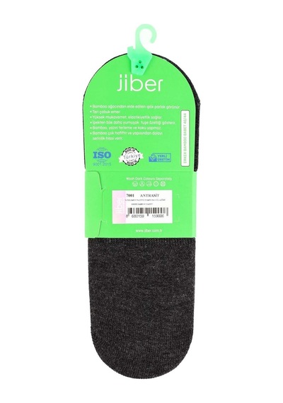 Jiber Erkek Bambu Babet Çorap 7001- 12 Adet Antrasit