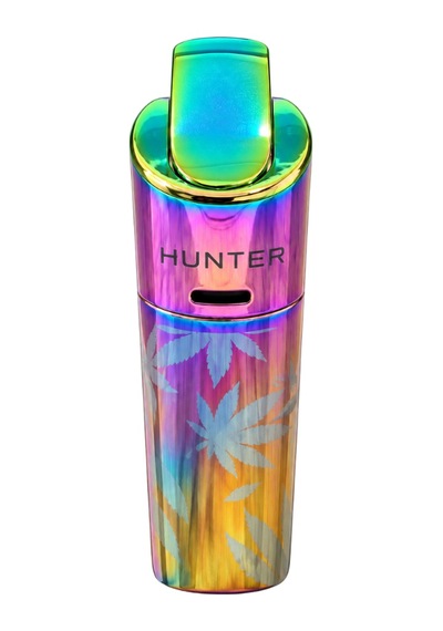 Hunter Tek Torch Pürmüz Renkli Yaprak Desenli Metal Puro Çakmağı Ack061
