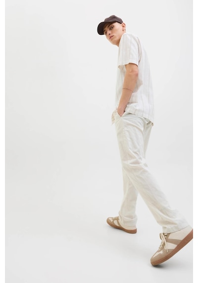 Jack & Jones Jpstkane Summer Linen Blend Erkek Jogger Keten Karışımlı Yazlık Pantolon Krem
