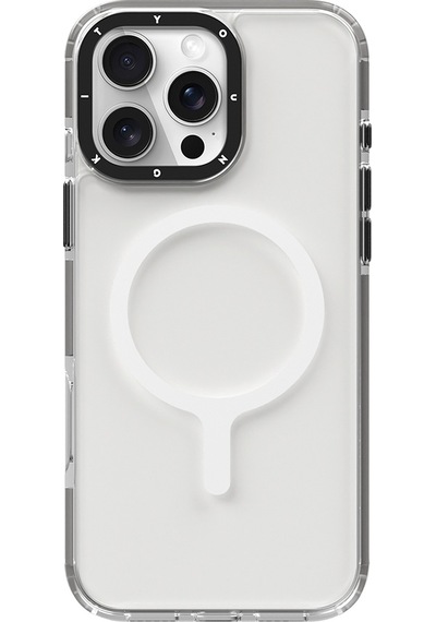 Apple iPhone 16 Pro Uyumlu Kılıf Magsafe Şarj Özellikli Youngkit Crystal Color Serisi Kapak Gri