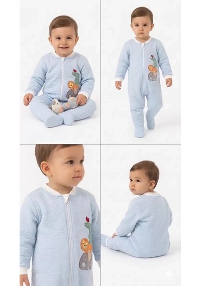 Veraura Lifestyle 6/48 Ay Kapitoneli Nakışlı Bebek Uyku Tulumu Mavi