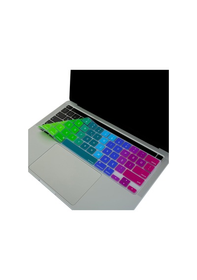 Macbook Klavye Koruyucu Türkçe Q Çeviri A2338 M1 M2 13 İnç A2251 A2289 A2141 16 İnç Us Ansı Düz Enter Silikon Keyboard Cover Touch Bar Pembe Yeşil