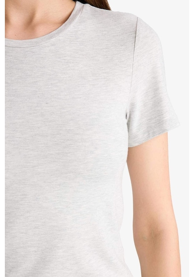 Defacto Bedene Oturan Kısa Kollu Tişört-fall İn Love Loungewear G0006ax25wngr93 Gri