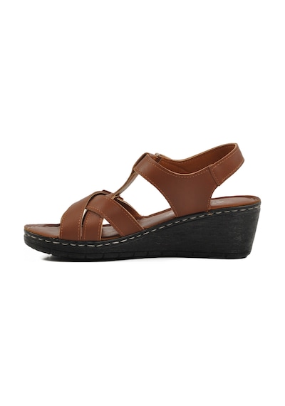 Taba Topuklu Kadın Sandalet 673572 Z Taba