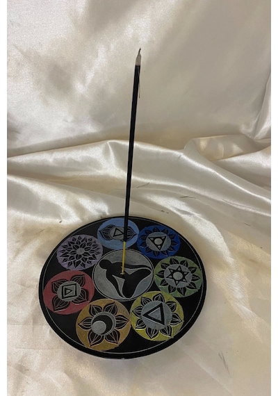 Yedi Çakra 7 Çakra Hand Made El İşi Feng Shui Ejderha Yılı Doğal Obsidyen Taşı Çubuk Konik Tütsülük