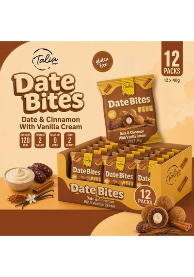 Talia Hurma Topu Tarçın Kaplı Ve Vanilya Kremalı 12'li Kutu 12x40g