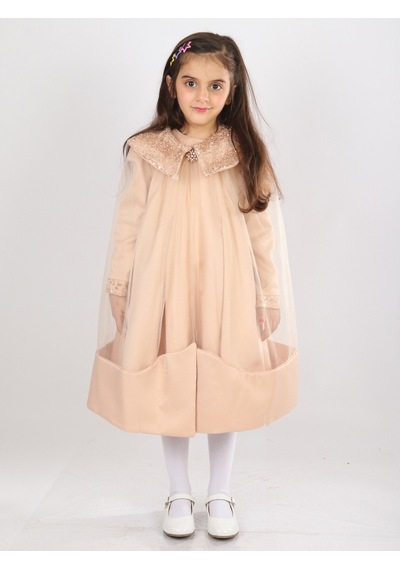 Xo Kids Kız Çocuk Elbise 6-10 Yaş 1628 Bej