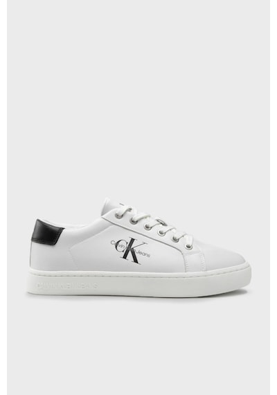 Calvin Klein Erkek Hakiki Deri Beyaz Sneaker Beyaz
