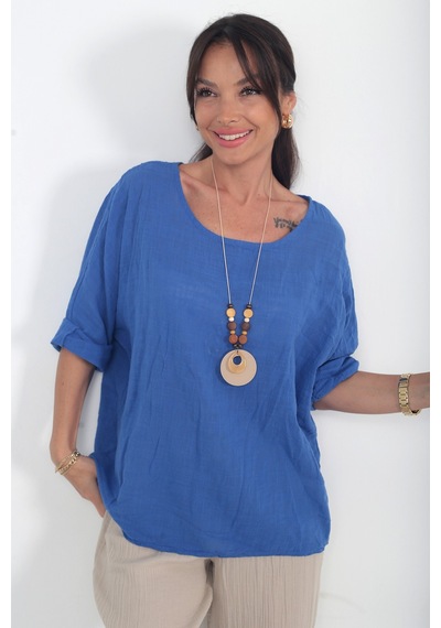 By Saygı Kadın İtalyan Coton Oversize Bluz Saks