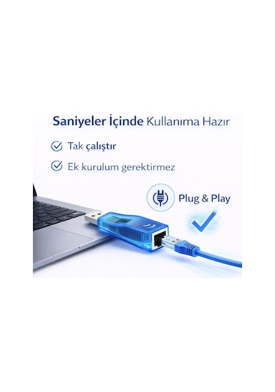 Usb To Ethernet Adaptör, Usb Rj45 Dönüştürücü, Usb Ethernet, Usb Network Kartı