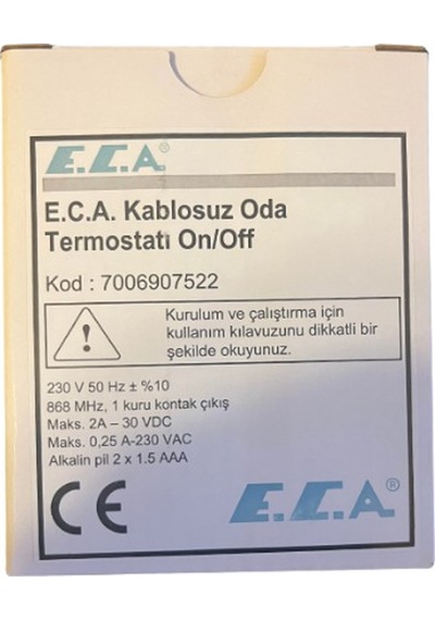 . Ert-176 Rf 7006907522 Dijital Kablosuz Oda Termostatı
