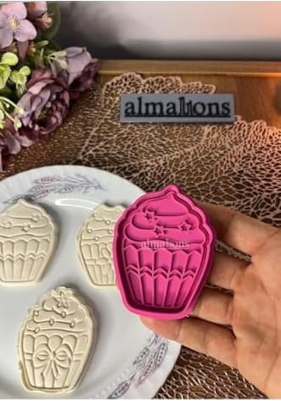 Cupcake Kurabiye Kalıbı Seti - Set 2- Hamur Şekillendirici - Şeker Hamuru Kalıp- 3 Adet