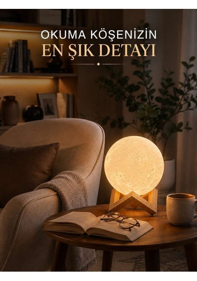 Modern Tasarımlı 3d Ay Lambası Yatak Odası Ve Salon Dekoru Diğer