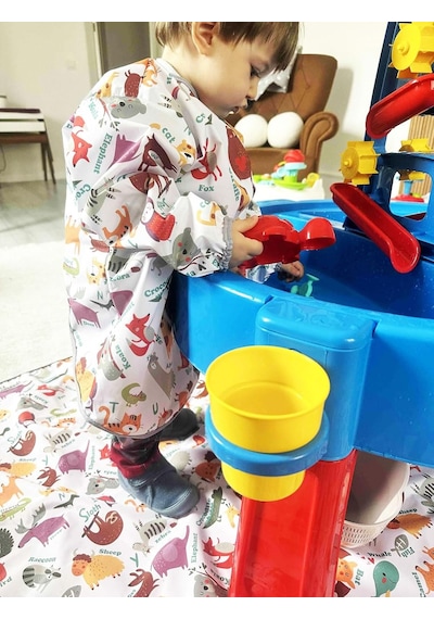Sıvı Geçirmez Uzun Kollu Çocuk Mama Önlüğü, Etkinlik Ve Aktivite Önlüğü 3-6 Yaş Çok Renkli