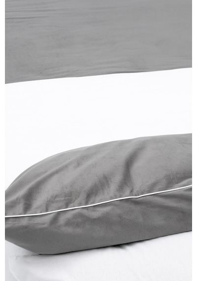 Koza Home Linda Antrasit Kadife Çift Kişilik Nevresim Takımı 200x220 4 Yast Antrasit