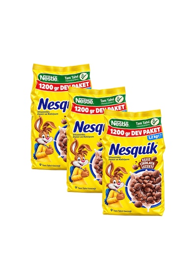 Nesquik Kakaolu Tam Tahıl Gevreği 1200 Gr 3 Lü 3,6 Kg