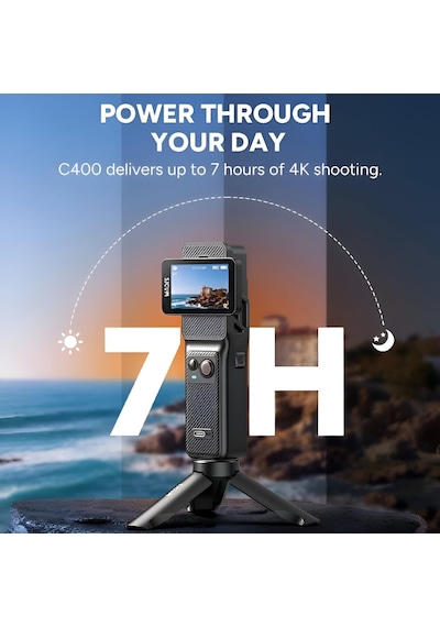Sjcam C400 Pocket 4k Uhd 3'ü 1 Arada Titreşim Engelleme Çift Ekranlı Vlog Aksiyon Kamerası