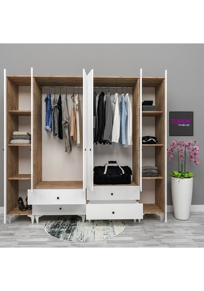 6 Kapılı Gardrop Mdf Antrasit 6 Kapılı Gardrop Mdf Antrasit