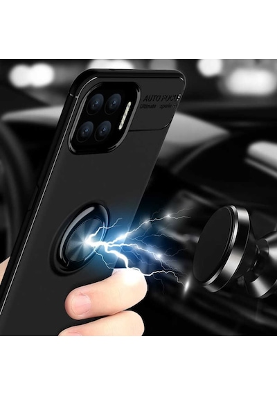 Oppo Reno 4 Lite Kılıf Yüzüklü Magnetli Ravel Case