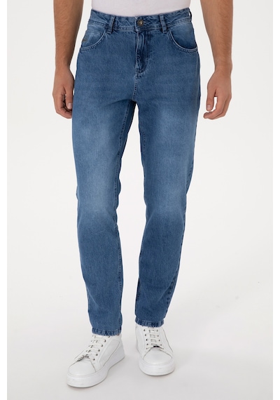 U.S. Polo Assn. Erkek Açık Mavi Jean Tapered Fit Pantolon 50316545-DN0021