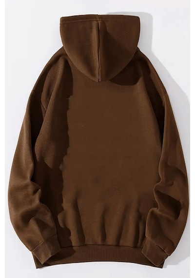 Uyguntarz I'm Not Short Baskılı Unisex Oversize Sweatshirt Kahverengi