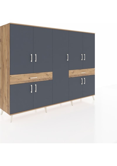 Hyperion Dolap 12 Raflı 2 Çekmeceli 8 Kapaklı 220x44x163 Çam-antr Çam-antrasit/çam Hyperion Dolap 12 Raflı 2 Çekmeceli 8 Kapaklı 220x44x163 Çam-antr Çam-antrasit/çam