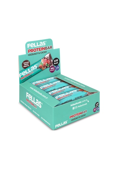 Fellas Protein Bar - Fındıklı ve Kakaolu 32 gr x 12 Adet