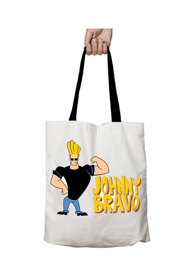 Art Hediye Siyah Kulplu Johnny Bravo Modern Yıkanabilir Okul Omuz Çanta Çok Renkli