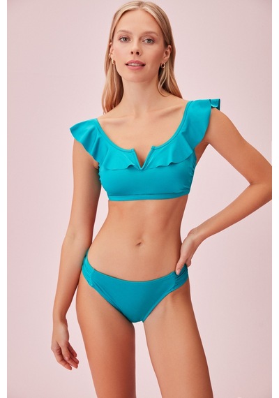 Suwen Volanlı Bralet Bikini Üst Sb24400096 Turkuaz