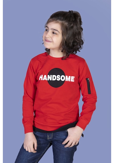 Toontoy Kids Toontoy Erkek Çocuk Handsome Baskılı Sweatshirt Kırmızı