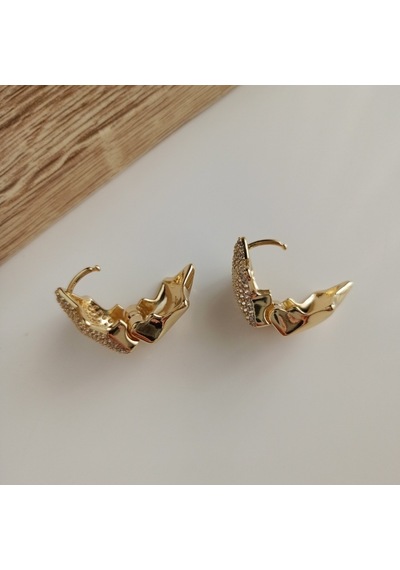 Lente Aksesuar Xuping 14k Altın Kaplama Zirkon Taşlı Yıldız Küpe Açık Gold