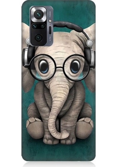 Xiaomi Redmi Note 10 Pro Uyumlu Dahi Yavru Fil Desenli Silikon Kılıf