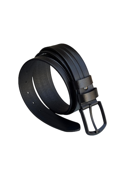 Süzer Deri Siyah Hakiki Deri Ortası Şerit Desenli Model 4 Cm. Genişlikli Spor Kemer // 400-42