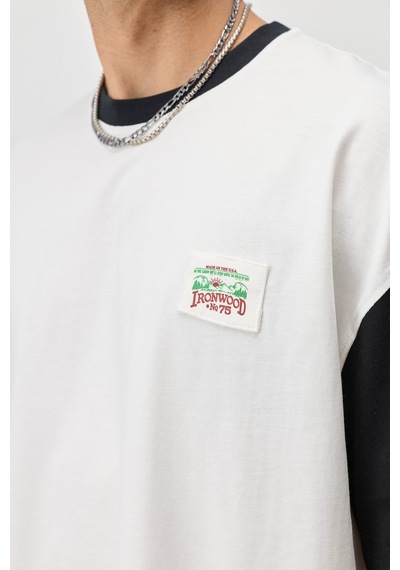 Vamos Oversize Baskılı Tişört V70-208 Siyah