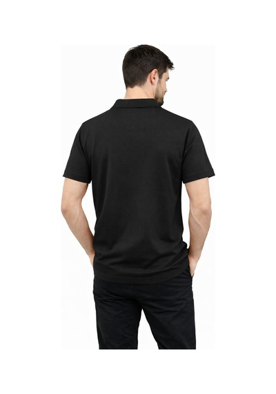 Mekaizen Erkek Slim Fit Polo Yaka Tişört Dar Kesim Basic Kısa Kollu Günlük T-shirt SIYAH
