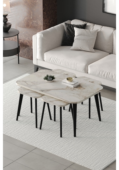 Roma Orta Sehpa Metal Ayaklı , 4+1 Orta Sehpa , 100 X 60 X 50 Cm Siyah Metal Beyaz Mermer Roma Orta Sehpa Metal Ayaklı , 4+1 Orta Sehpa , 100 X 60 X 50 Cm Siyah Metal Beyaz Mermer