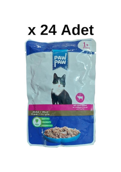 Paw Paw Jöle İçinde Biftekli Yaş Kedi Maması 85 Gr X 24 Adet