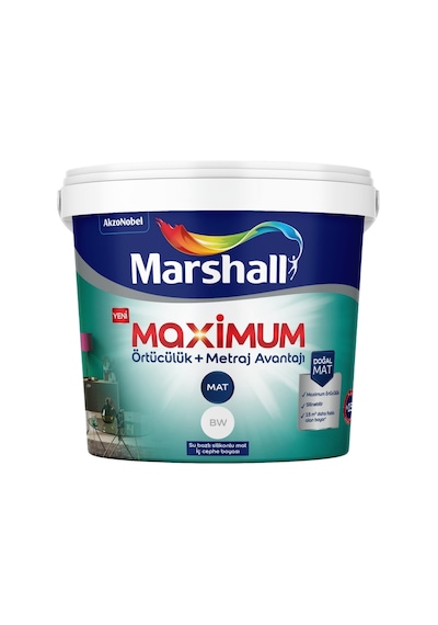 Marshall Maximum Mat Silikonlu Silinebilir İç Cephe Boyası 2,5 Lt 2,5 Lt