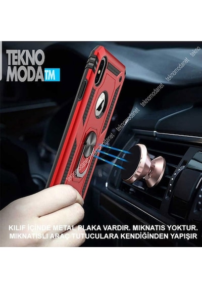 Teknomoda Xiaomi Redmi Note 8 Pro Tank Kilif Yüzüklü Standli Korumali Kapak 395631223