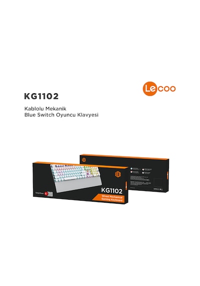 Lecoo KG1102 Kablolu Blue Switch Makro Tuşlu RGB Mekanik Gaming Türkçe Q Metalik Klavye