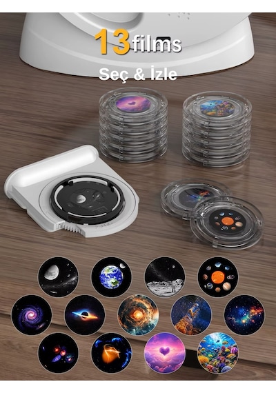 Wearfitpro 4k Hd Planetarium Varicolored Meteor Galaxy Projeksiyon 13 Seçenekli Işık Projeksiyonu