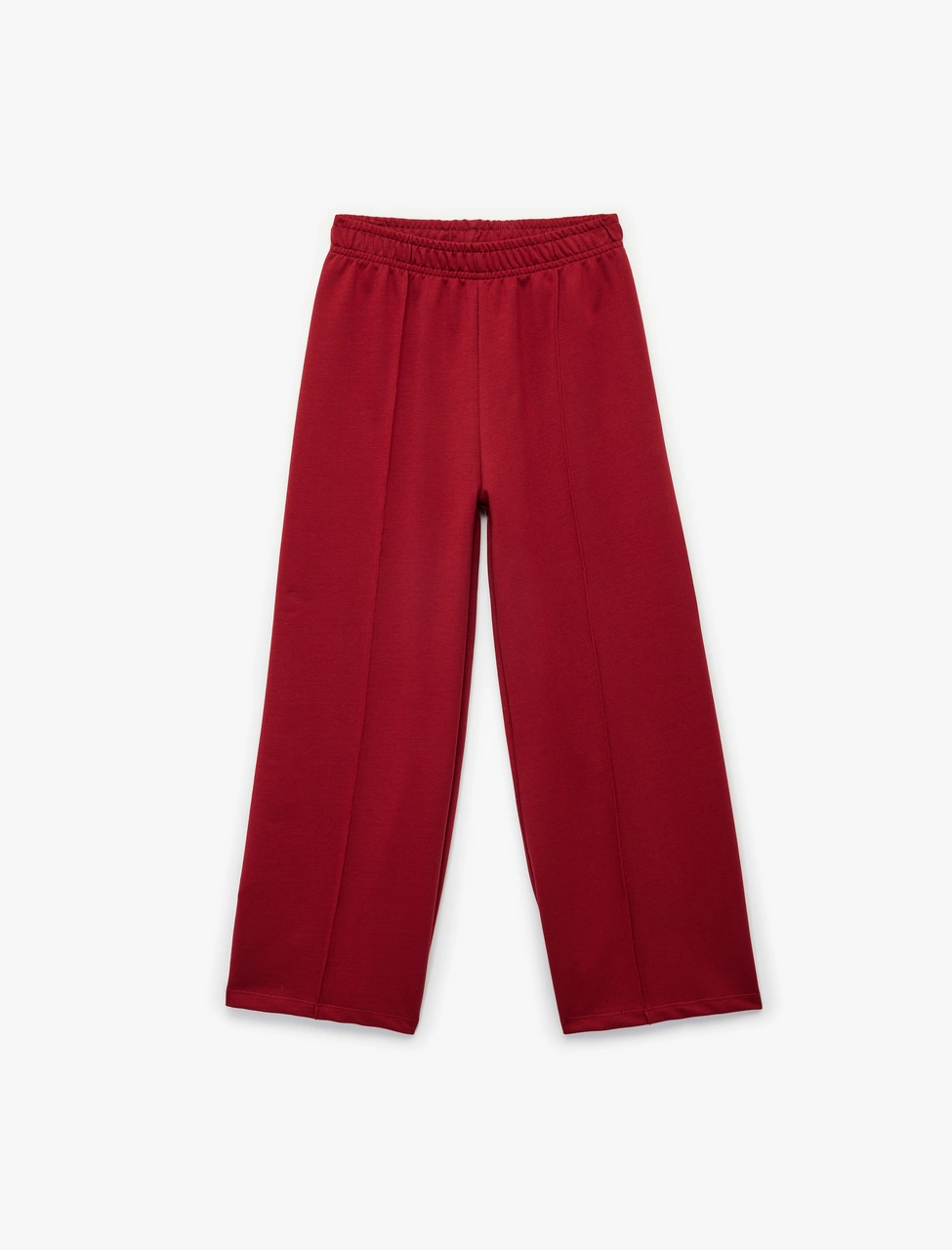 Koton Pamuklu Beli Lastikli Geniş Paça Pantolon Bordo 6wkg40071ak Bordo